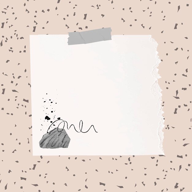 Nota adhesiva vector elemento de papel rasgado en estilo memphis