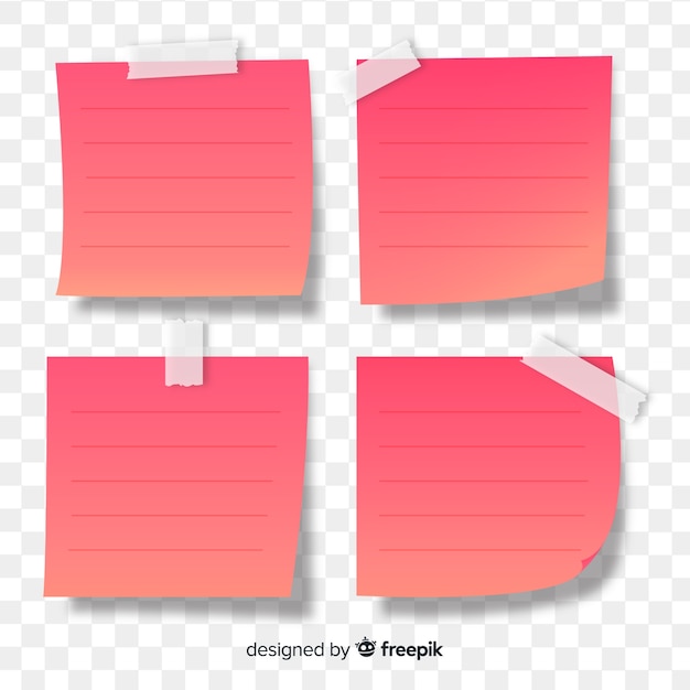 Vector gratuito nota realista sobre fondo transparente