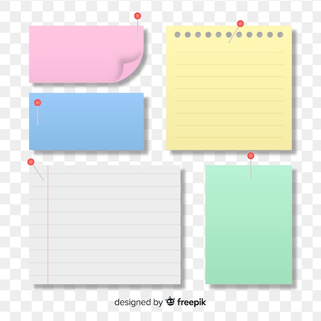 Vector gratuito nota realista sobre fondo transparente