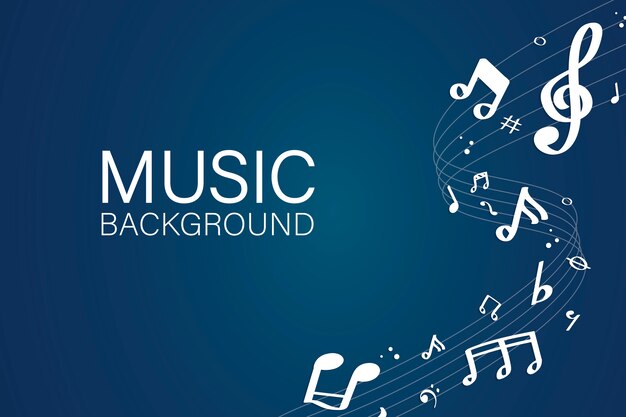 Notas musicales de fondo