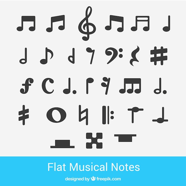 Notas musicales planas