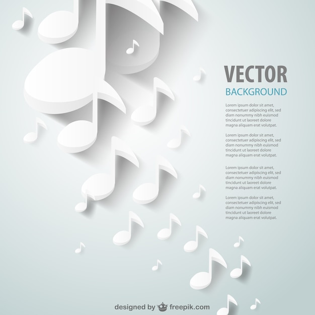 Notas musicales con textura de papel