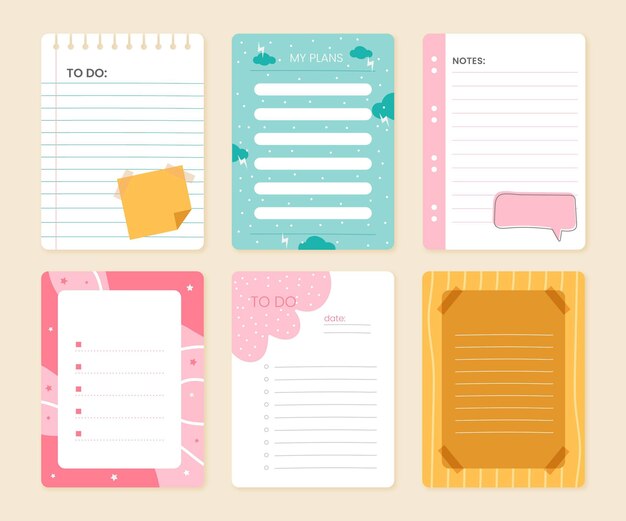 Notas y tarjetas de álbumes de recortes