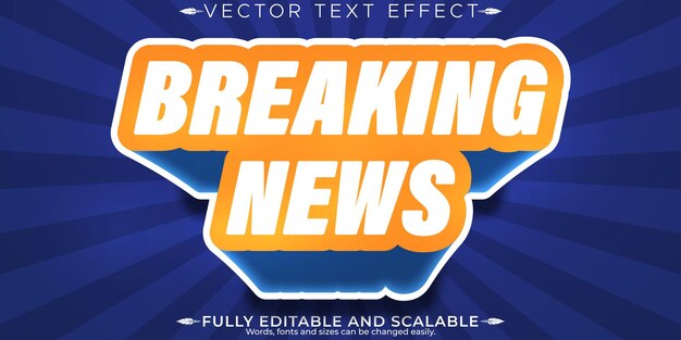 Noticias de última hora efecto de texto editable noticias editables y estilo de texto de televisión