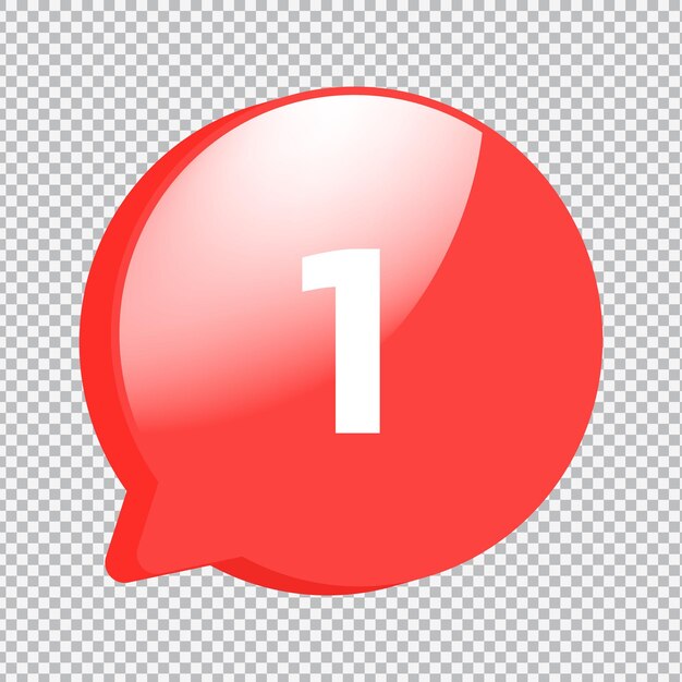 Notificación de icono de mensaje de números rojos 1. Un mensaje de notificación.