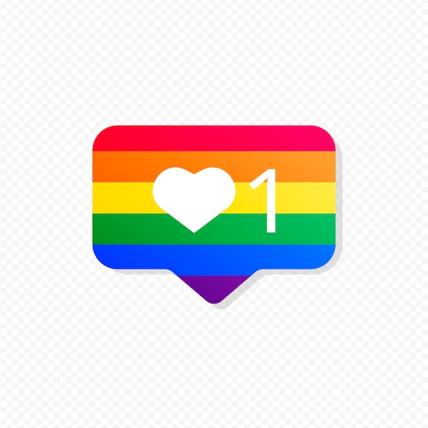 Vector gratuito notificación de redes sociales con bandera de orgullo