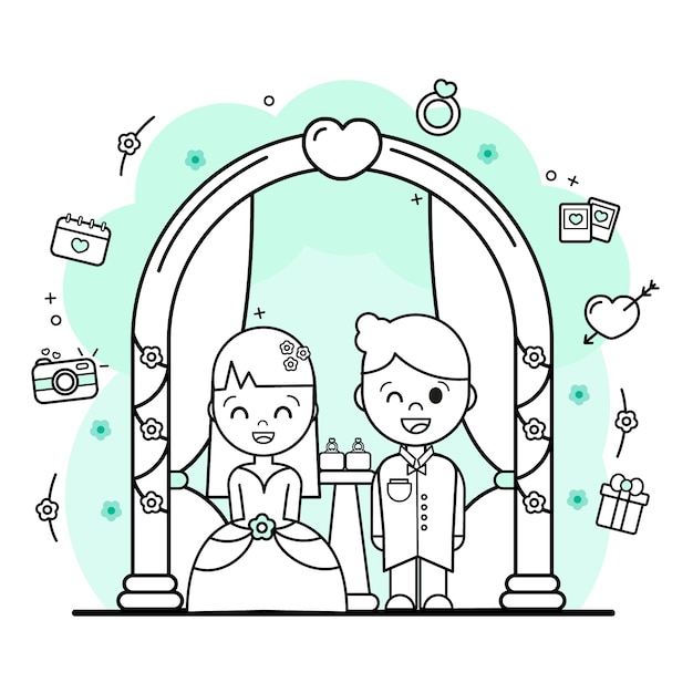 Novia y novio que se casan
