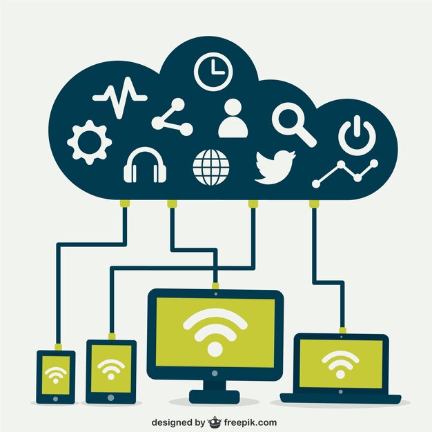 Nube concepto de computación en infografía