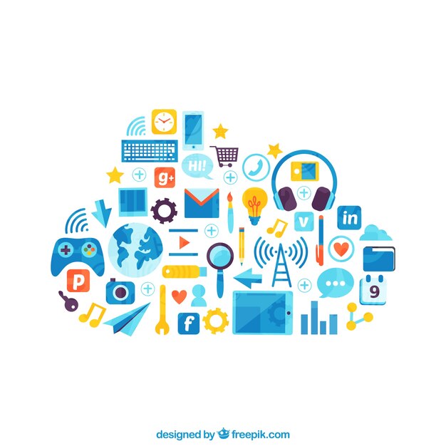 Nube hecha de iconos