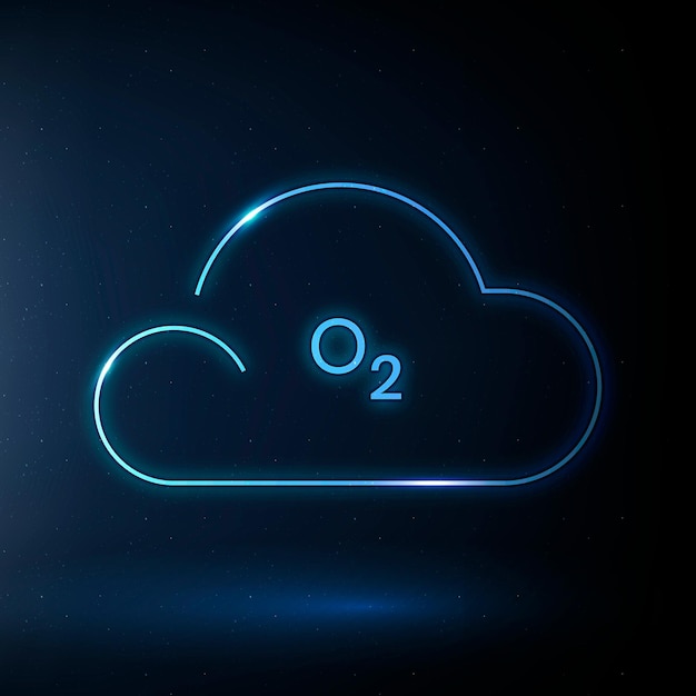 Nube O2 icono vector símbolo de oxígeno para la contaminación del aire