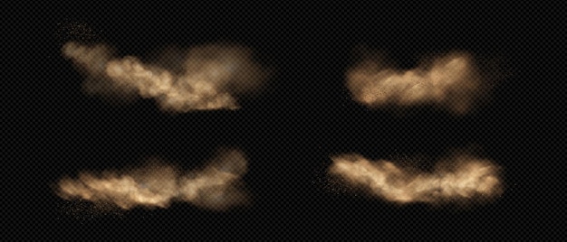 Nubes de arena con polvo y humo