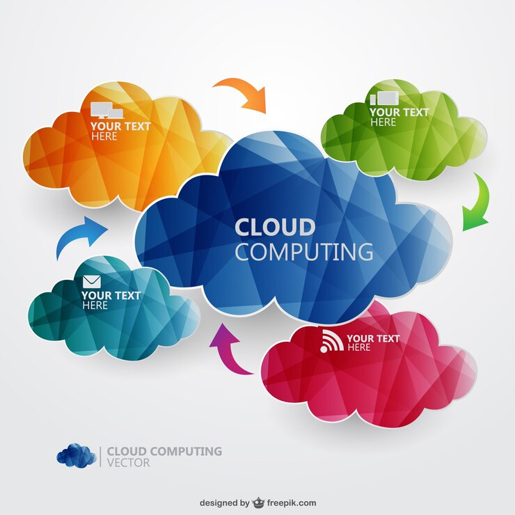 Vector gratuito nubes de colores poligonales