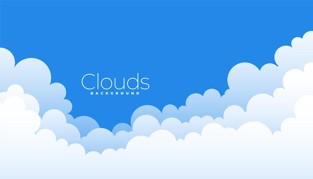 Vector gratuito nubes mullidas en el diseño de fondo azul