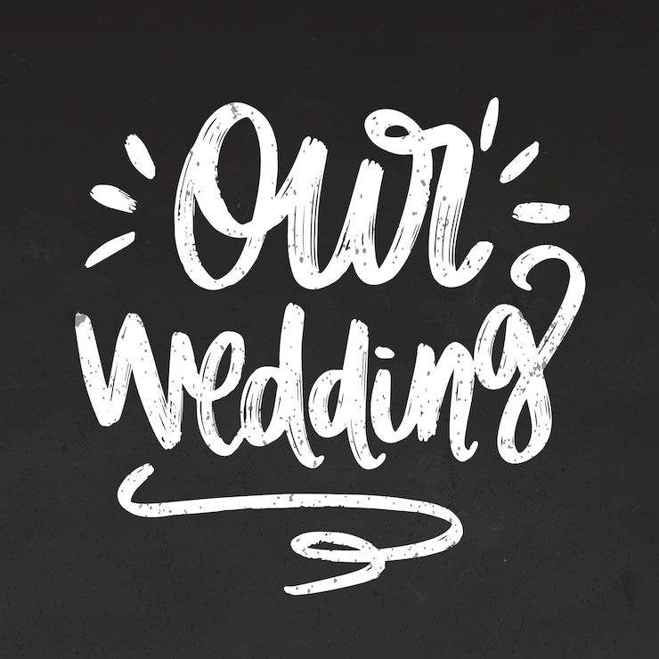 Vector gratuito nuestras letras de boda en pizarra