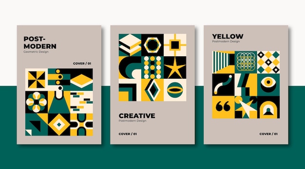 Vector gratuito nueva colección de portadas empresariales de estética modernista.