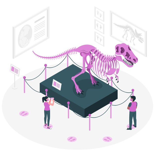 Nueva ilustración del concepto normal en museos (covid)