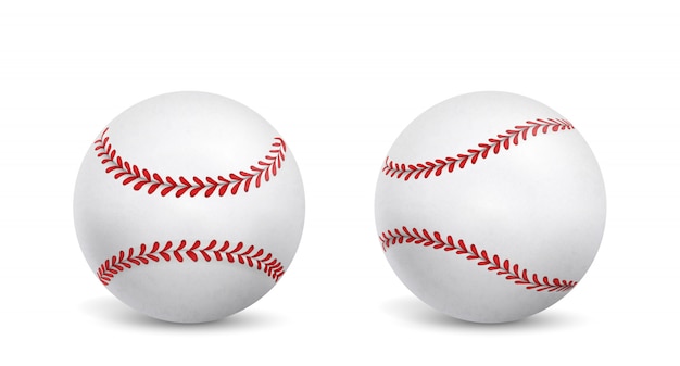 Nuevas pelotas de béisbol aislado vector realista