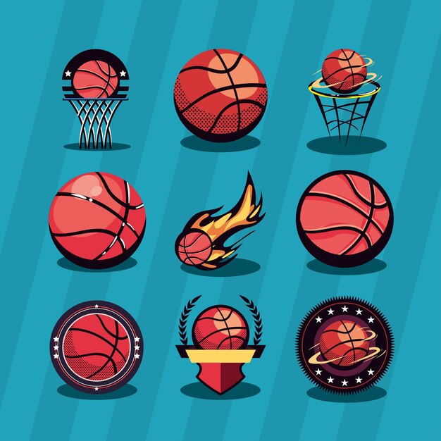 Nueve artículos de baloncesto