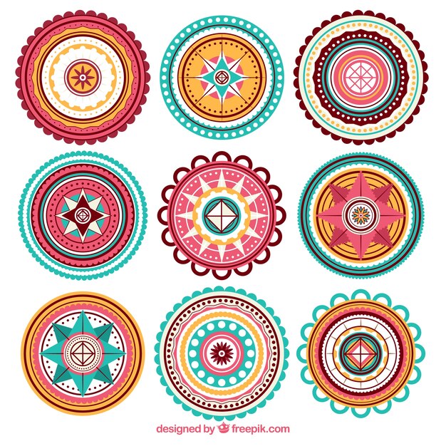 Nueve bonitos mandalas