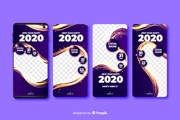 Nuevo año 2020 colección de historias de instagram