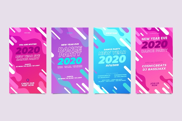 Nuevo año 2020 surtido de historias de instagram