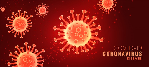 Nuevo banner de coronavirus covid-19 con concepto de célula de virus