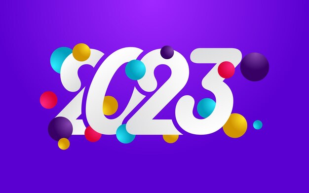 Nuevo diseño tipográfico del año 2023 2023 números logotipo ilustración Ilustración vectorial