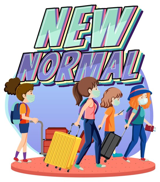 Nuevo logotipo de tipografía Normal con personas con máscaras