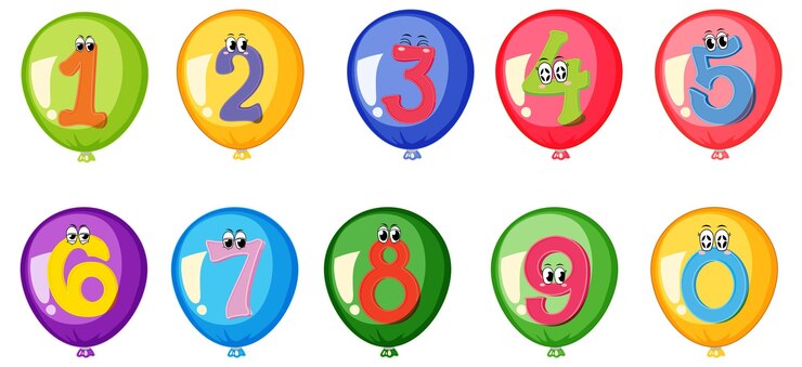Vector gratuito número 0 a 9 con símbolos matemáticos