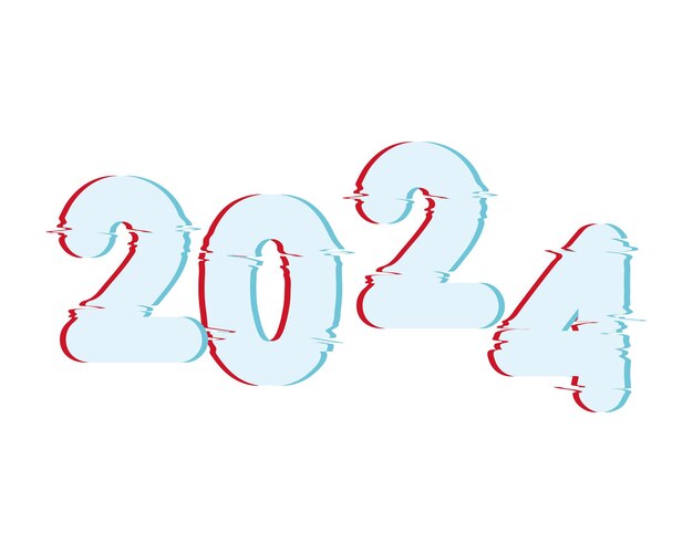 número 2024 diseño de grunge ilustración aislada