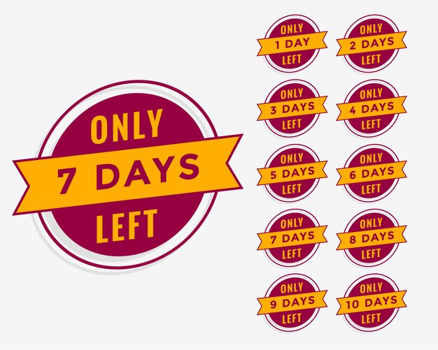 Número de días restantes de cuenta regresiva para venta o banner de promoción