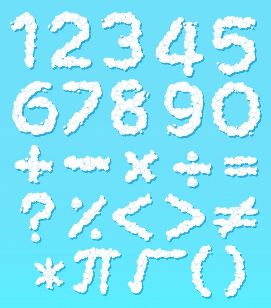 Número de fuente de la nube y el icono de matemáticas