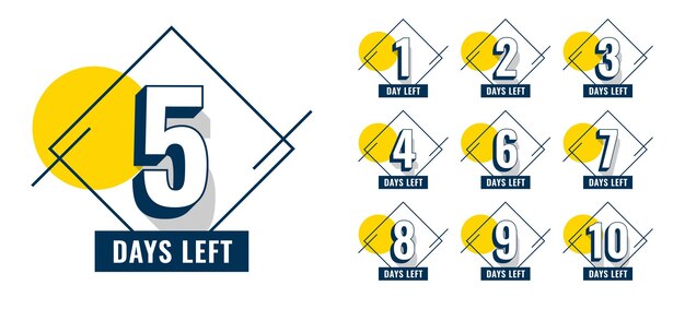 Número promocional de días que quedan diseño de banner.
