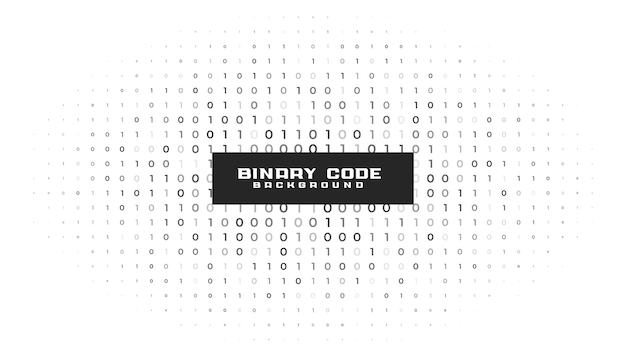Números de código binario fondo blanco