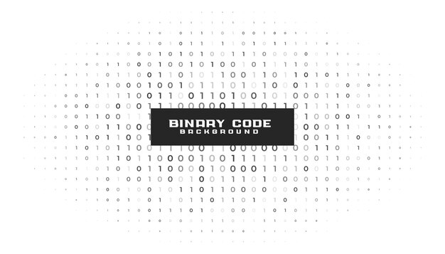 Números de código binario fondo blanco