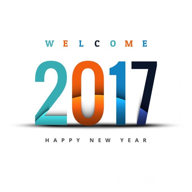 Números coloridos sobre un fondo blanco para año nuevo