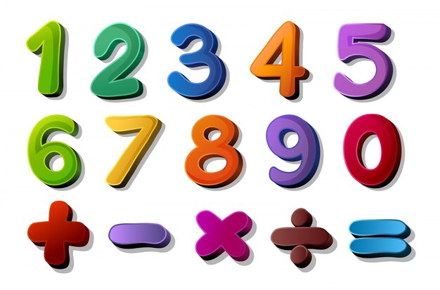 números y símbolos matemáticos
