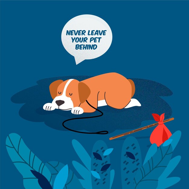 Nunca dejes a tu mascota atrás.