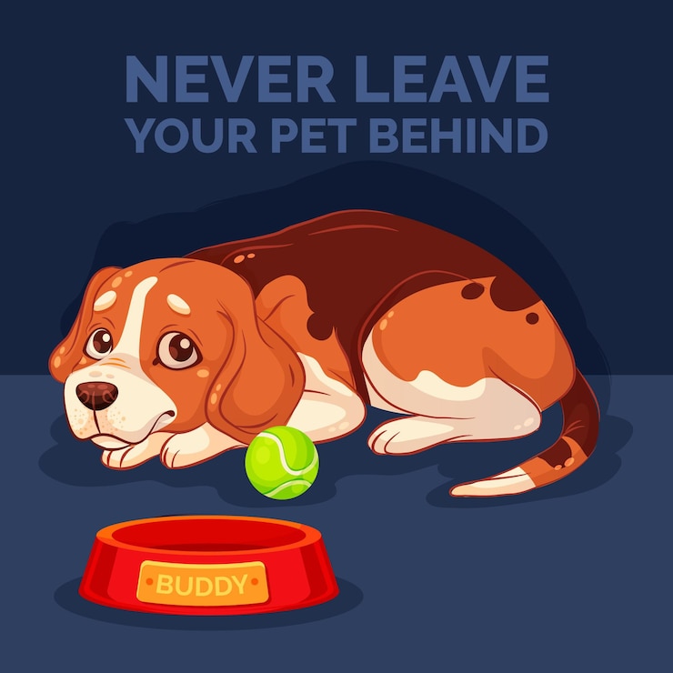 Vector gratuito nunca dejes a tu mascota atrás.