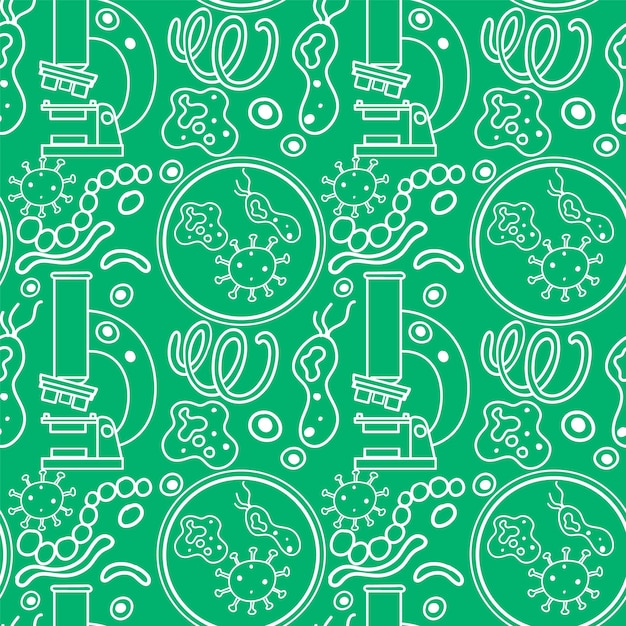 Objetos de ciencia e iconos de patrones sin fisuras
