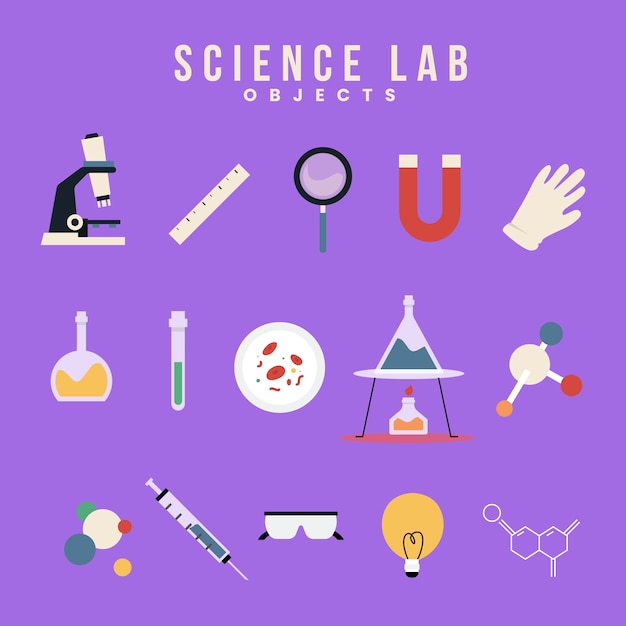 Objetos de laboratorio de ciencias