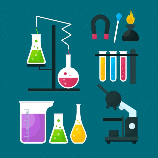 Objetos de laboratorio de ciencias