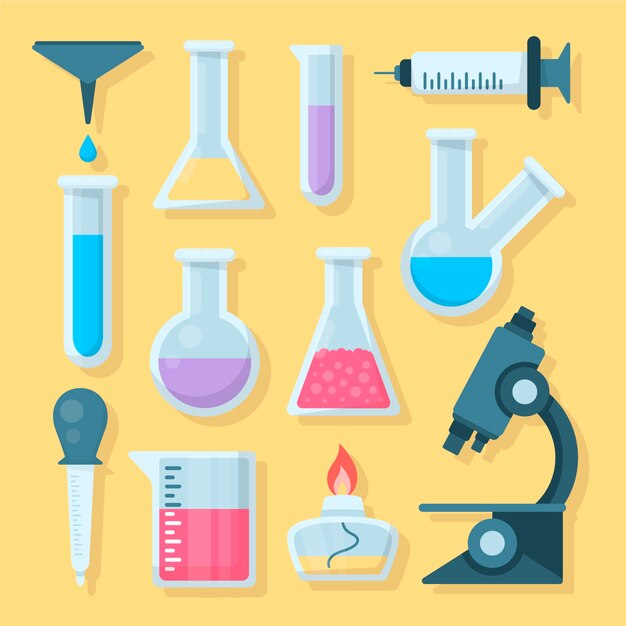 Objetos de laboratorio de ciencias