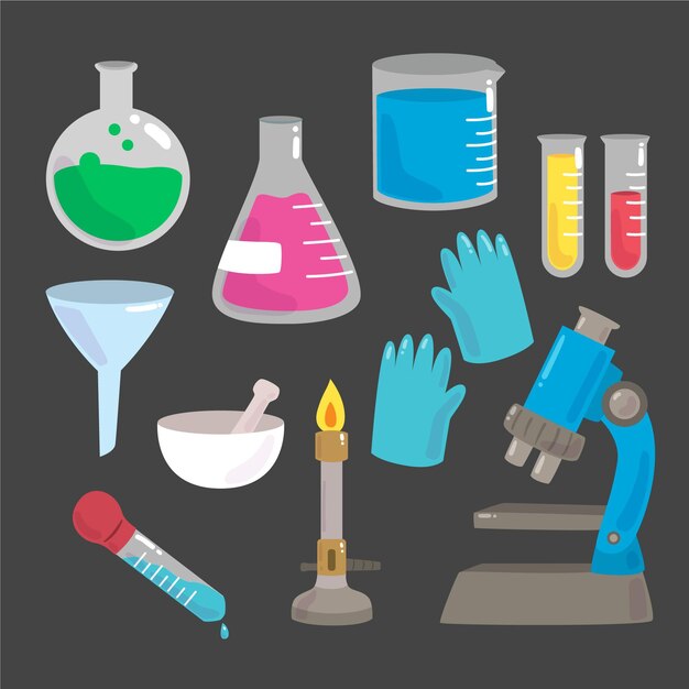 Objetos de laboratorio de ciencias