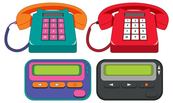Vector gratuito objetos retro y dispositivos electrónicos.