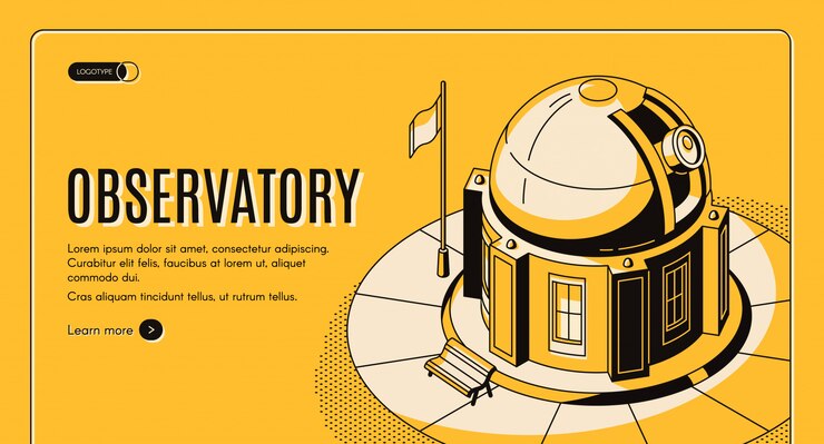 Vector gratuito observatorio terrestre para observaciones astronómicas.