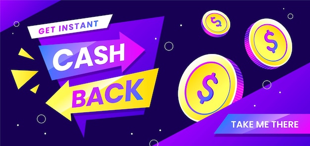 Obtenga un banner de monedas de reembolso instantáneo