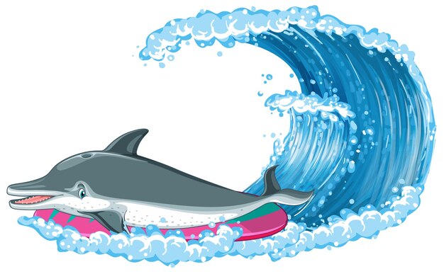 Océano de personaje de dibujos animados lindo delfín