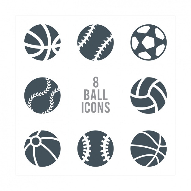 Vector gratuito ocho iconos de pelotas