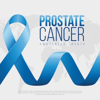 Octubre es el mes de la concientización sobre el cáncer de próstata en el mundo con cinta azul